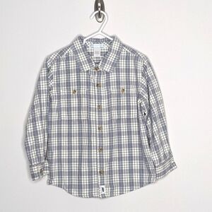 Janie and Jack Plaid Button Down Shirt 5T